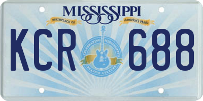MS license plate KCR688