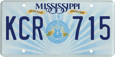 MS license plate KCR715