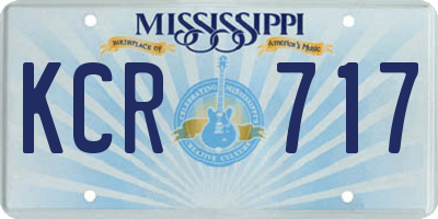 MS license plate KCR717
