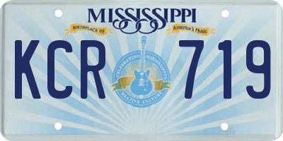 MS license plate KCR719