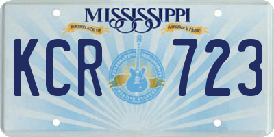 MS license plate KCR723