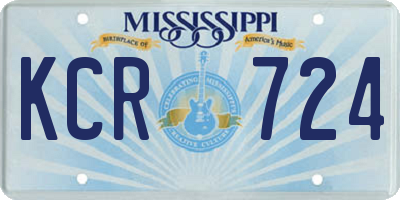 MS license plate KCR724
