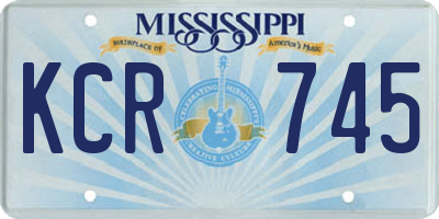 MS license plate KCR745