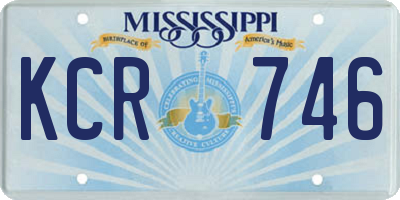 MS license plate KCR746