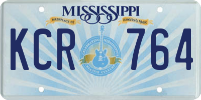 MS license plate KCR764