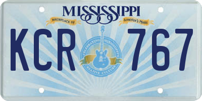 MS license plate KCR767