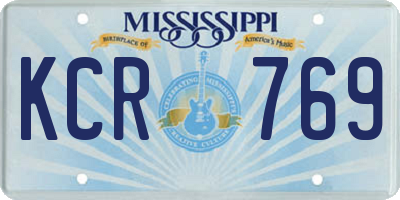 MS license plate KCR769