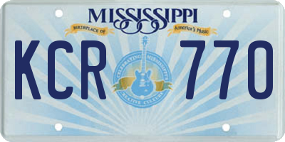 MS license plate KCR770