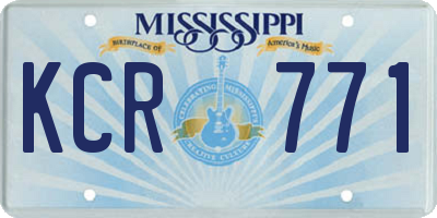 MS license plate KCR771