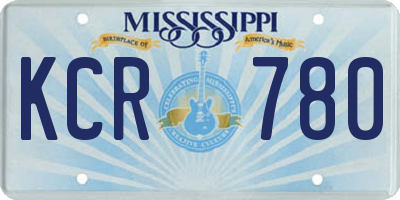 MS license plate KCR780