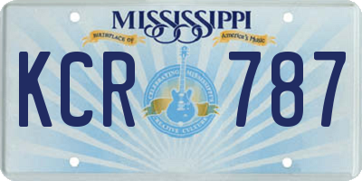 MS license plate KCR787