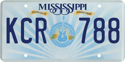 MS license plate KCR788