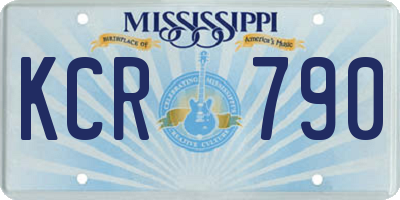 MS license plate KCR790