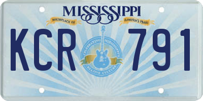 MS license plate KCR791