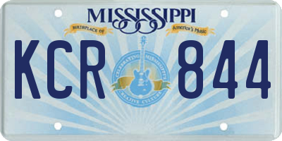 MS license plate KCR844