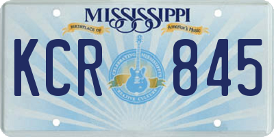 MS license plate KCR845