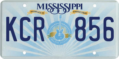 MS license plate KCR856