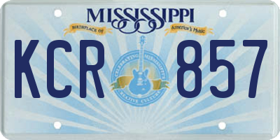 MS license plate KCR857