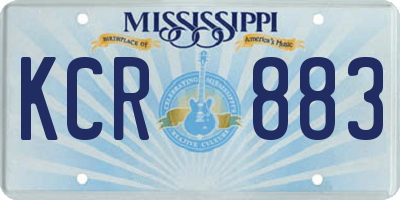 MS license plate KCR883