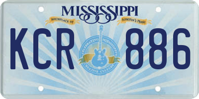 MS license plate KCR886