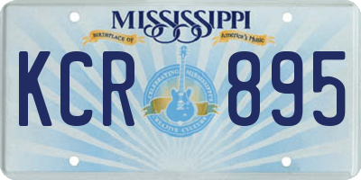 MS license plate KCR895