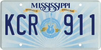 MS license plate KCR911