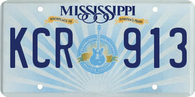 MS license plate KCR913