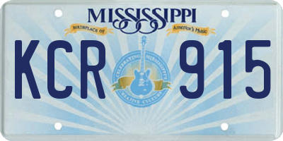 MS license plate KCR915