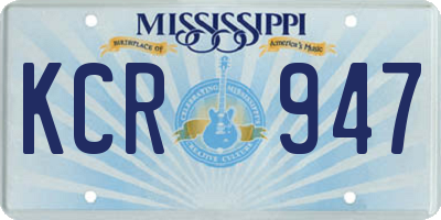 MS license plate KCR947