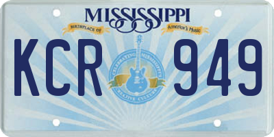 MS license plate KCR949