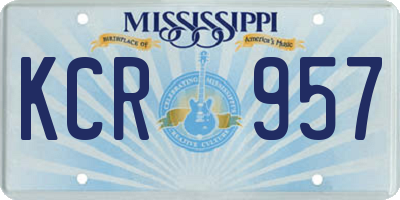 MS license plate KCR957