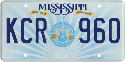 MS license plate KCR960