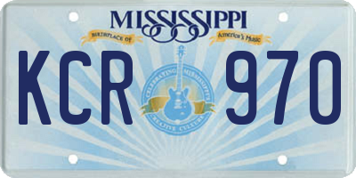 MS license plate KCR970