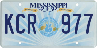 MS license plate KCR977