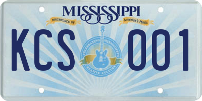 MS license plate KCS001