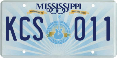 MS license plate KCS011