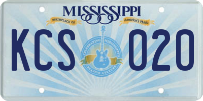 MS license plate KCS020