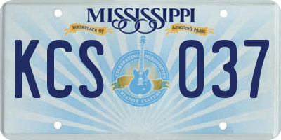 MS license plate KCS037