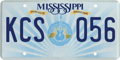 MS license plate KCS056