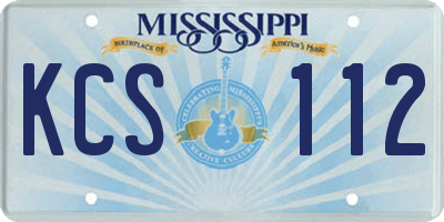 MS license plate KCS112