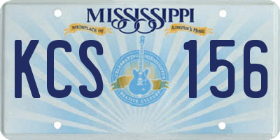 MS license plate KCS156