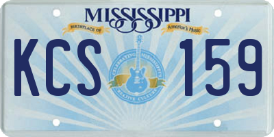 MS license plate KCS159