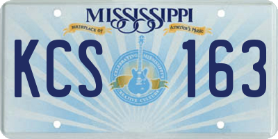 MS license plate KCS163
