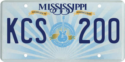 MS license plate KCS200
