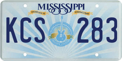 MS license plate KCS283