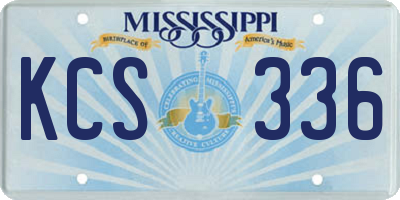 MS license plate KCS336