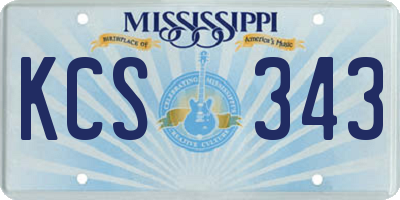 MS license plate KCS343
