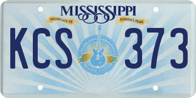MS license plate KCS373