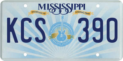 MS license plate KCS390