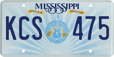 MS license plate KCS475